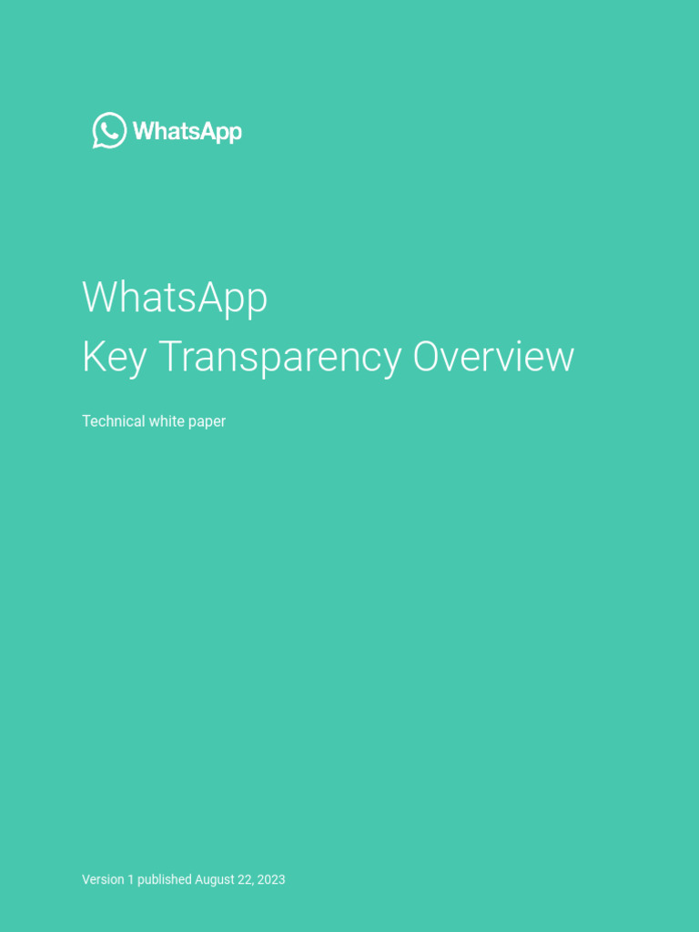 WhatsApp Key Transparency White Paper | PDF | Encryption | Cryptography