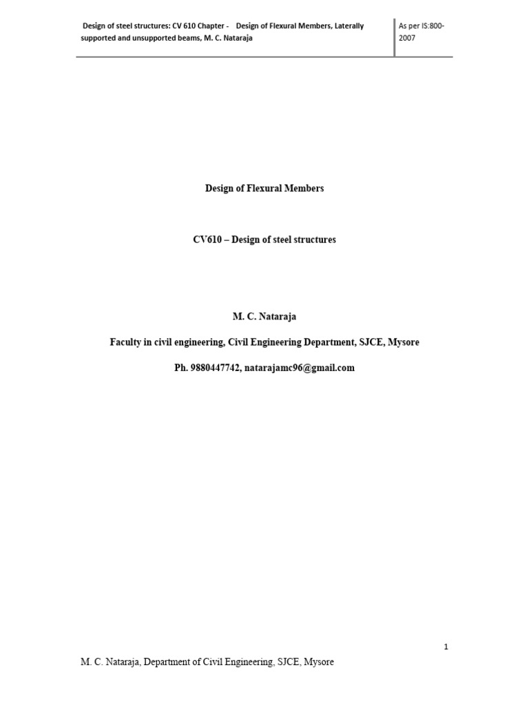 Design of Flexural Steel Beams | PDF | Bending | Beam (Structure)