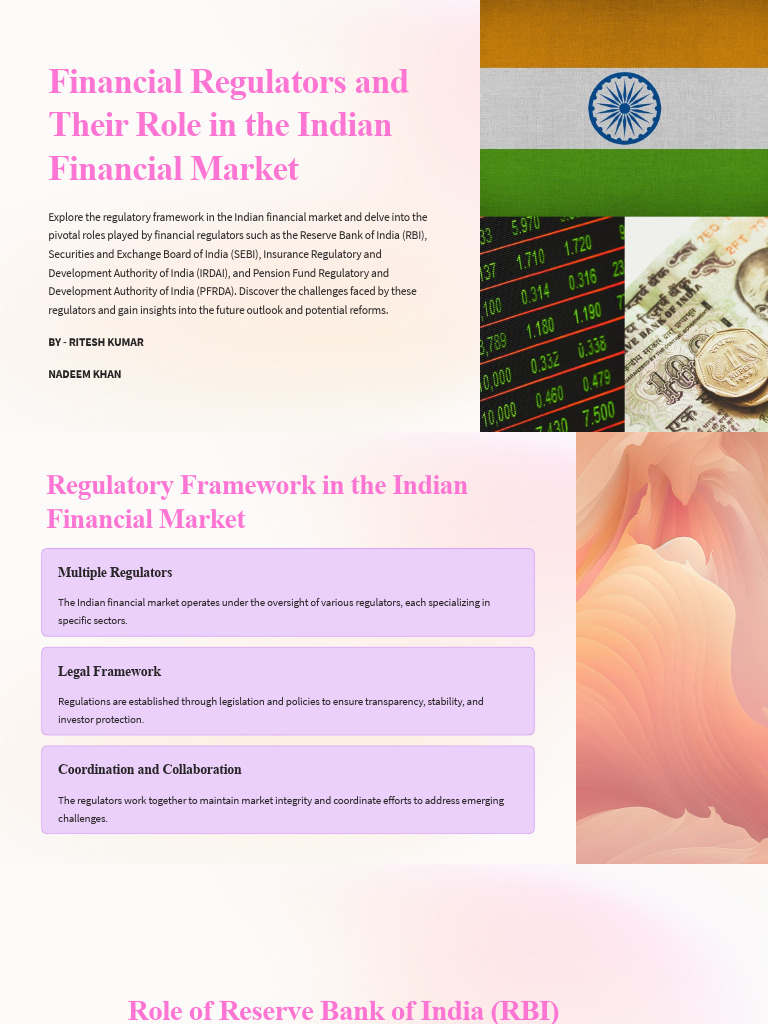 Financial Regulators and Their Role in The Indian Financial Market