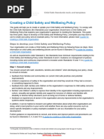 Creating A Child Safety and Wellbeing Policy