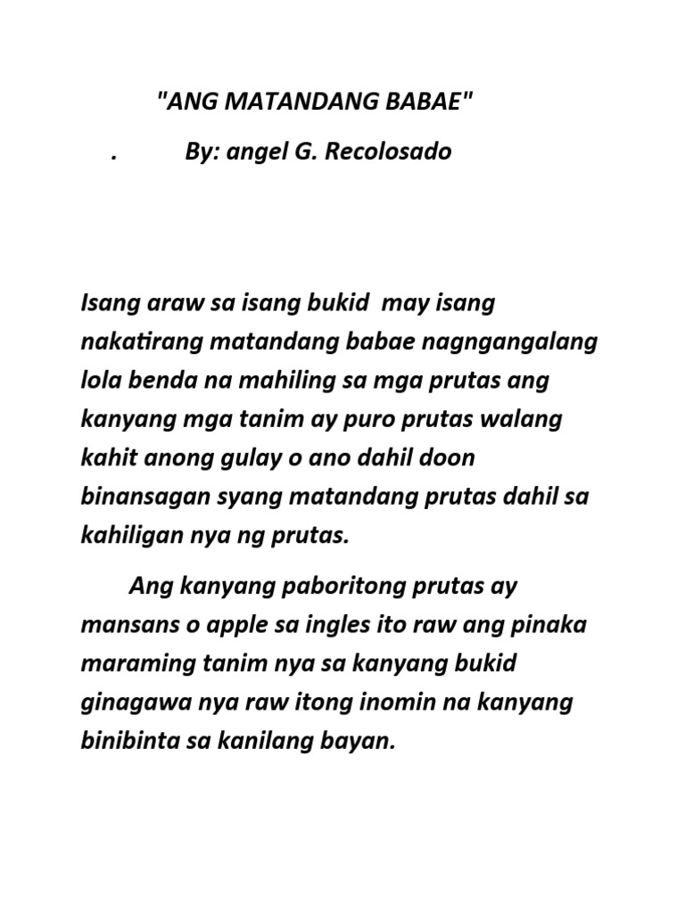 Ang Matandang B | PDF