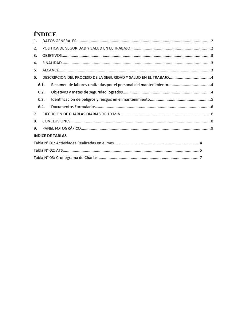 Informe Mensual de Seguridad Octubre 2023 | PDF | Seguridad y salud ...