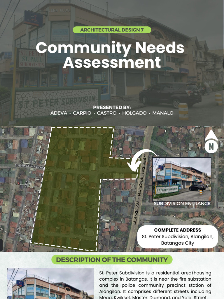 Group 2 Community Need Assessment Presentation PDF Road Community