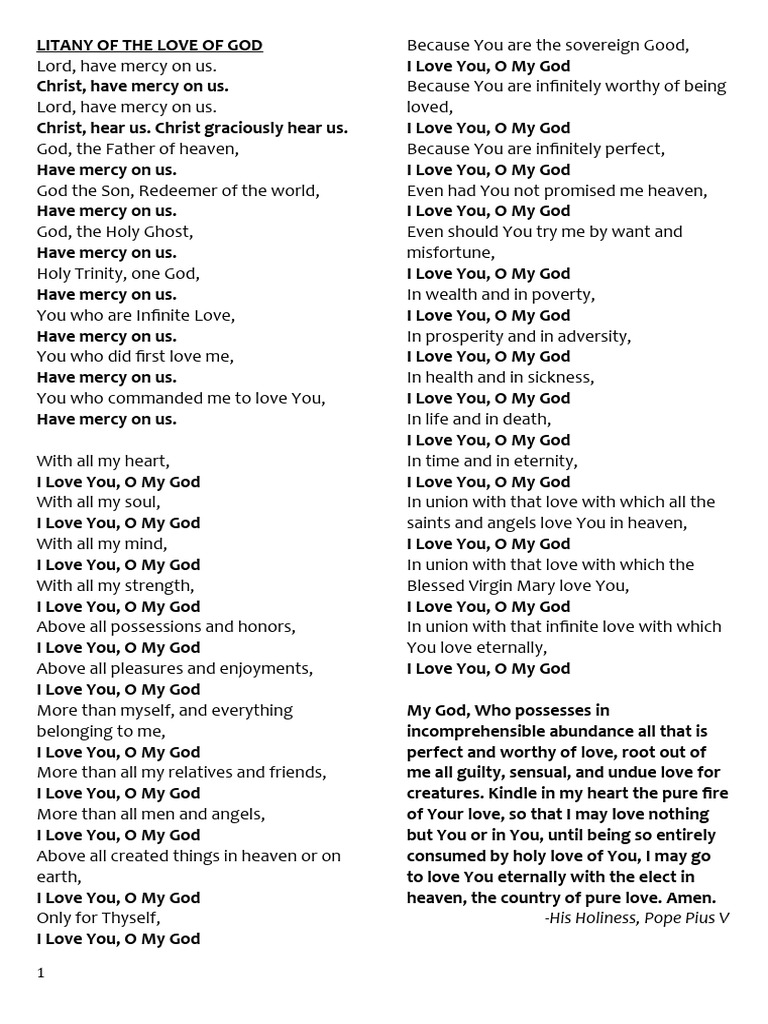 Litany of the love of god pdf jesus god the father