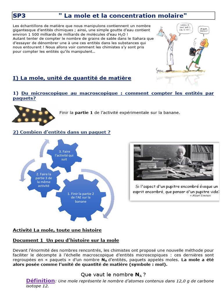 Unité de la concentration molaire | PDF | Mole (unité) | Chimie