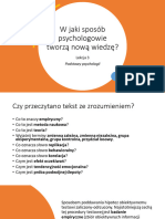 W Jaki Sposob Psychologowie Tworza Nowa Wiedze - Lekcja 3