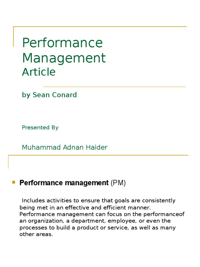 Performance Management | PDF