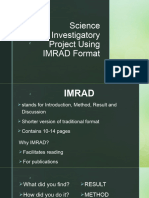 Science Investigatory Project With IMRAD Format