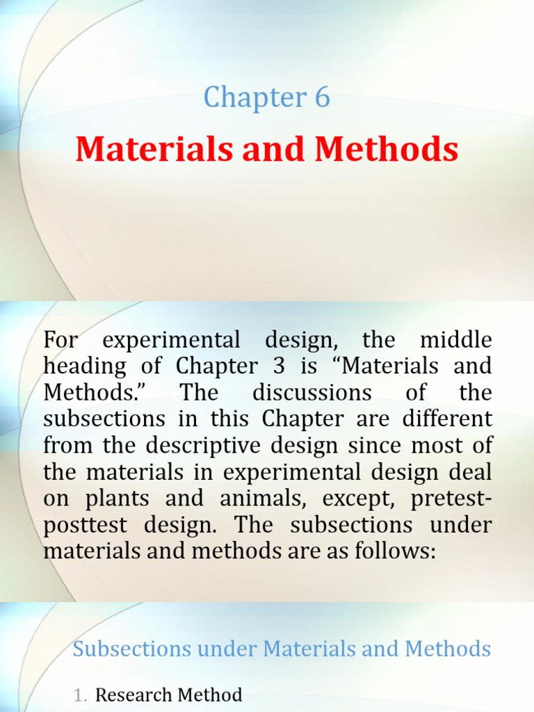 Chapter 6 Materials and Methods PDF Hamburgers F Test