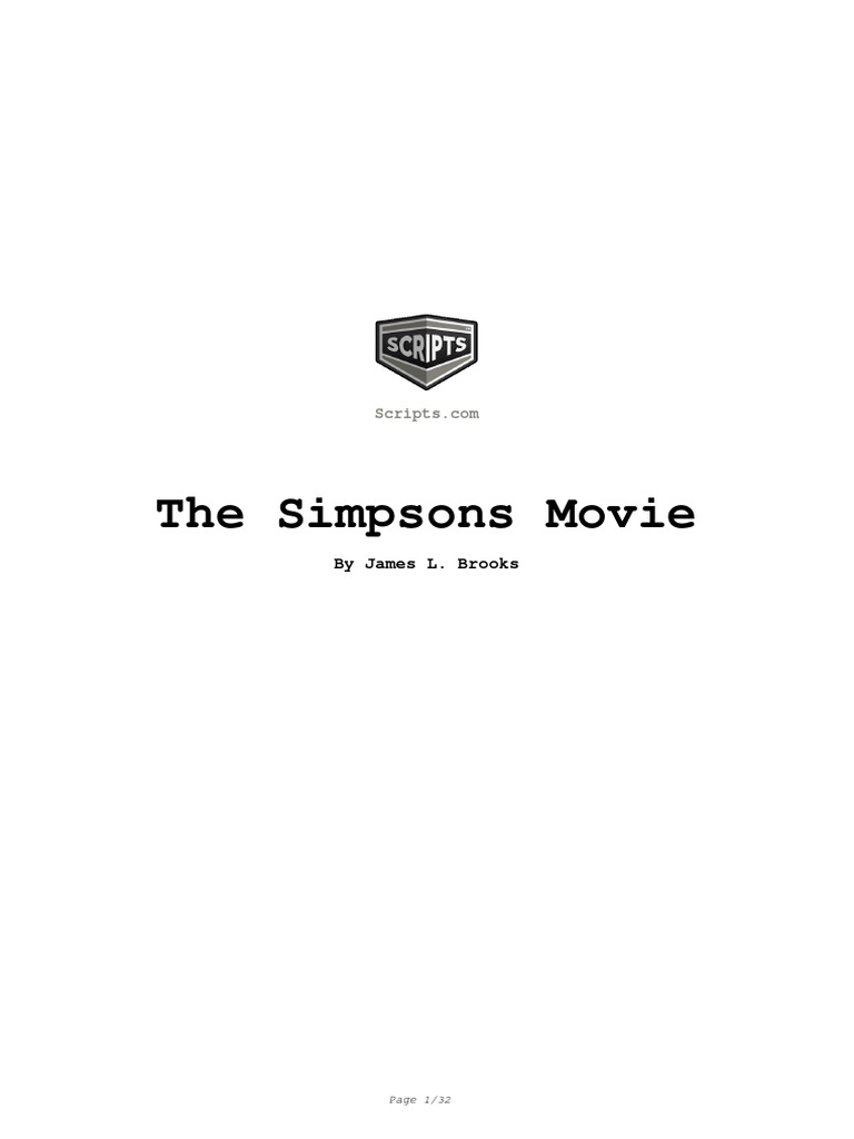 The Simpsons Movie Script Excerpt | PDF | Bart Simpson | Lisa Simpson