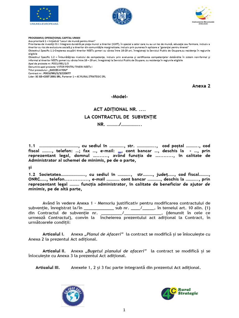 Anexa 2 Model Act Aditional | PDF