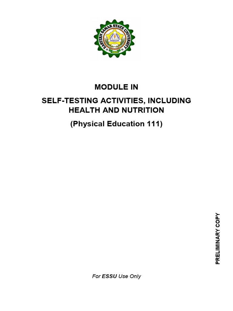 Health and Fitness Self-Testing Module | PDF | Physical Fitness | Body ...