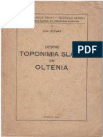 Ion Donat - Despre Poponimia Slavă Din Oltenia 1947