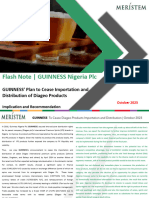 Flash Note On GUINNESS Plan To Cease Distribution and Importation of Diageo Products