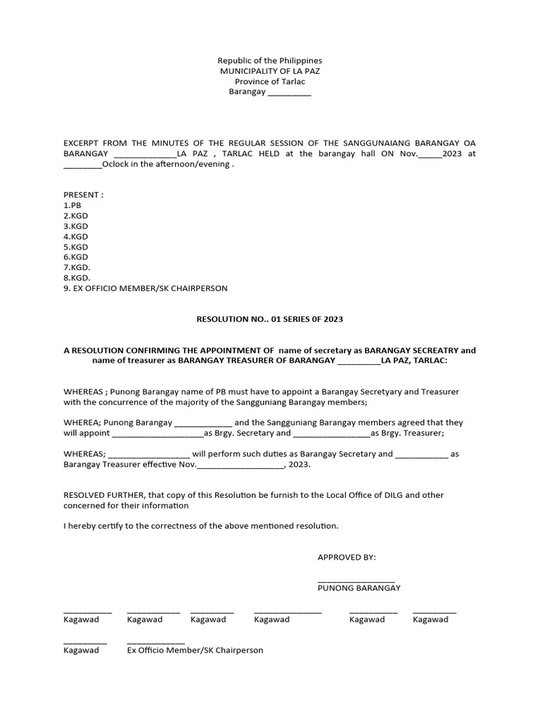 Resolution of Confirmation | PDF