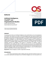 Editorial Artificial Intelligence, ChatGPT and Organizational Studies