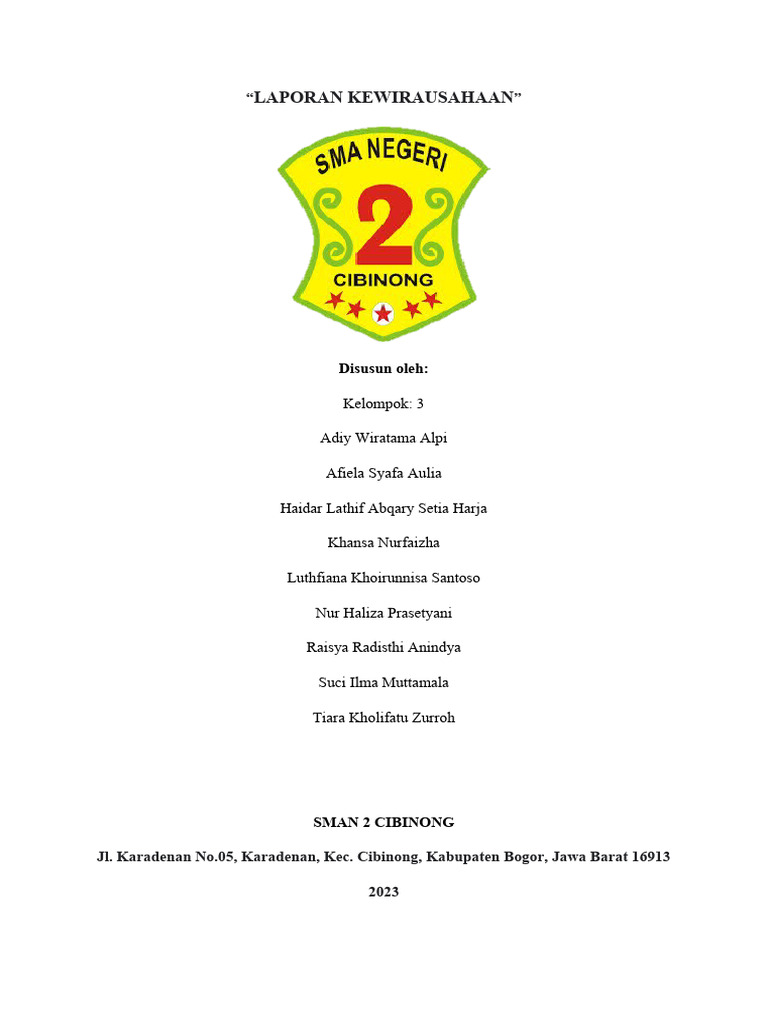 Laporan Kewirausahaan Pdf