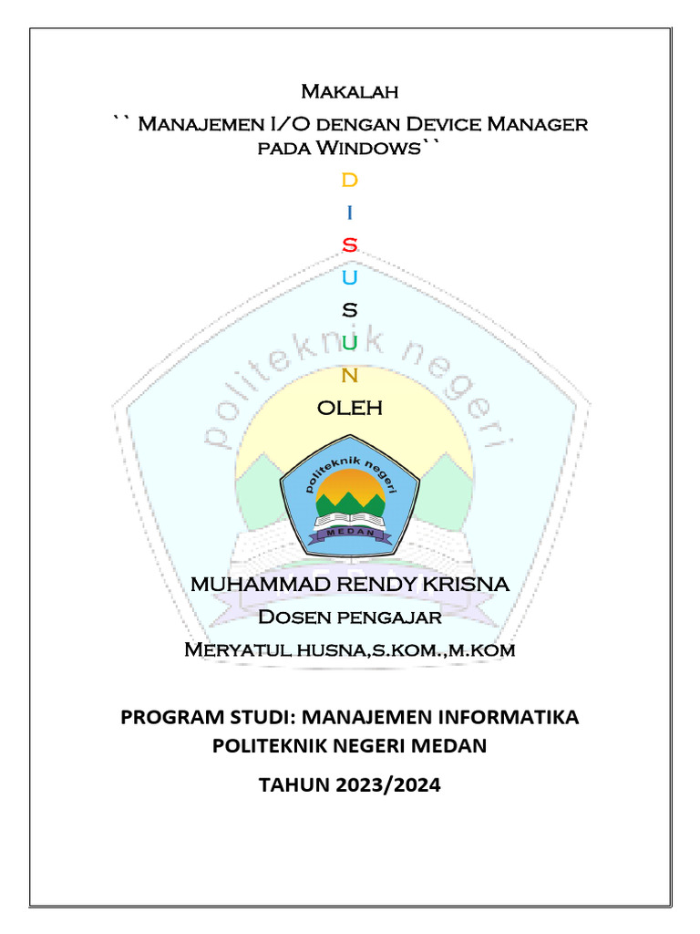 Manajemen I/O dengan Device Manager Windows | PDF