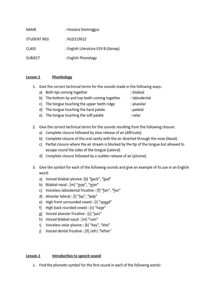 English Phonology Study Guide | PDF | Phonetics | Linguistics