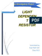 Physics Investigatory Project LIGHT DEPE