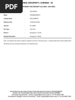 Temprorary Semester Fees Receipt