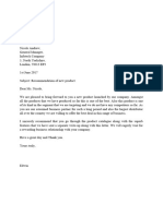 Letter 1 Recommendation of New Product