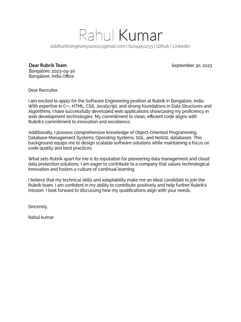 Software Engineer Application | PDF