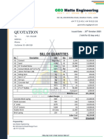 Quotation: Bill of Quantities