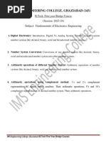 Bridge Course of Electronics Engineering