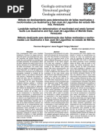 Método de Deslizamiento para Determinación de Fallas Reactivadas y Neoformadas Los Guáimaros y San Juan de Lagunillas Del Estado Mérida. Venezuela