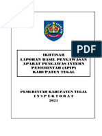 Ikhtisar Laporan Hasil Pengawasan Aparat Pengawas Intern Pemerintah (Apip) Kabupaten Tegal