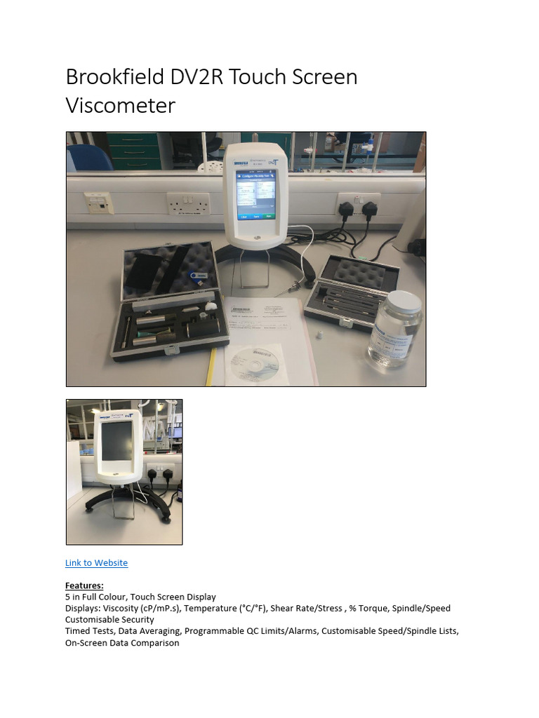 Brookfield Viscometer (BLS 0025) | PDF