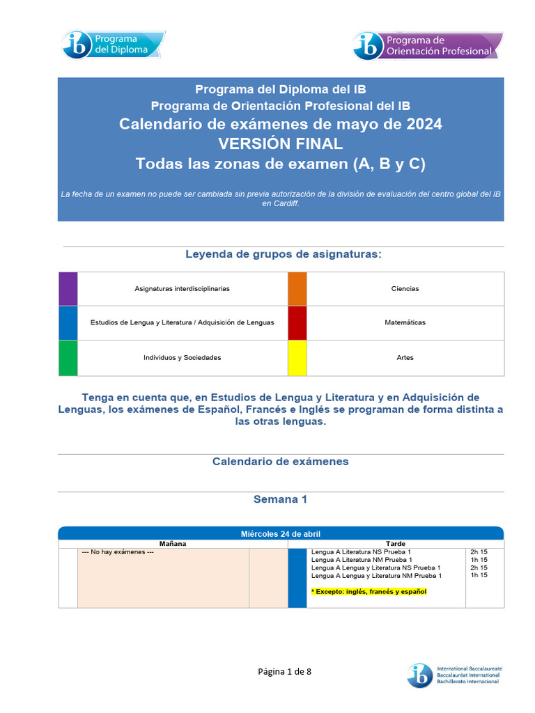May 2024 Examination Schedule Exam Es PDF