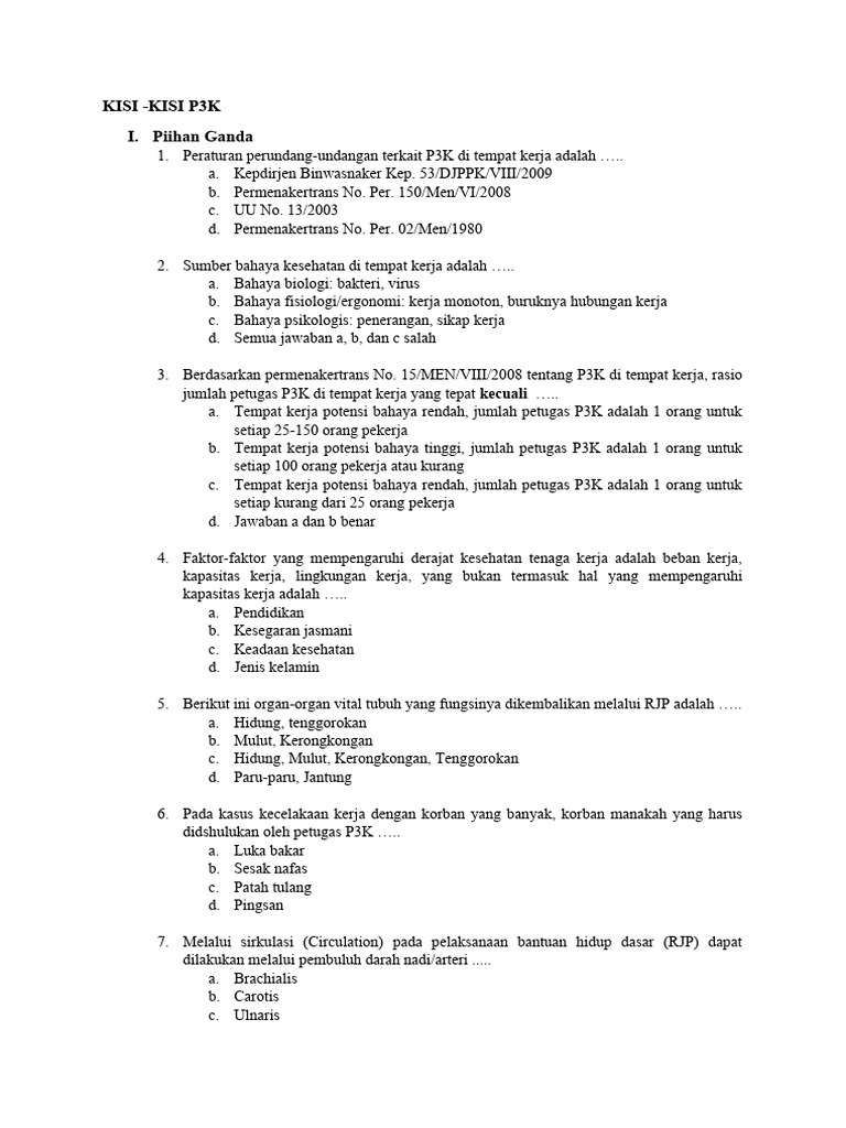 Kisi kisi p3k pdf