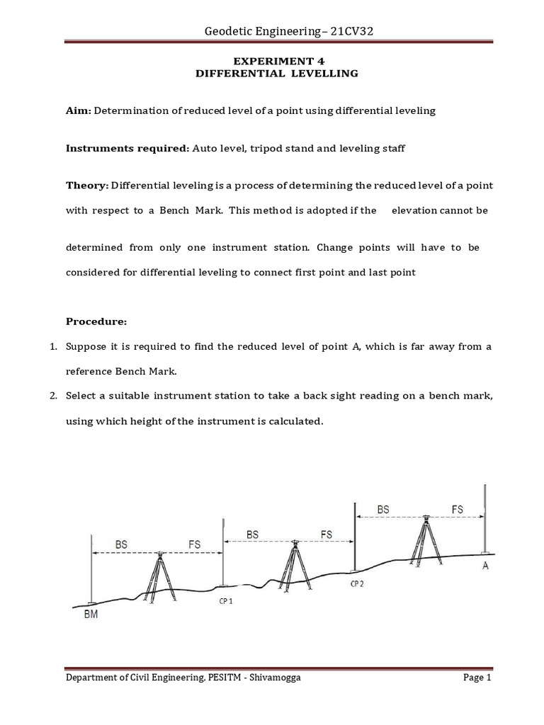 G.E Differential Levelling PDF PDF