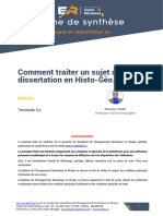 Hist. Geo. T. Comment Traiter Une Dissertation HG - Fiche de Synthese