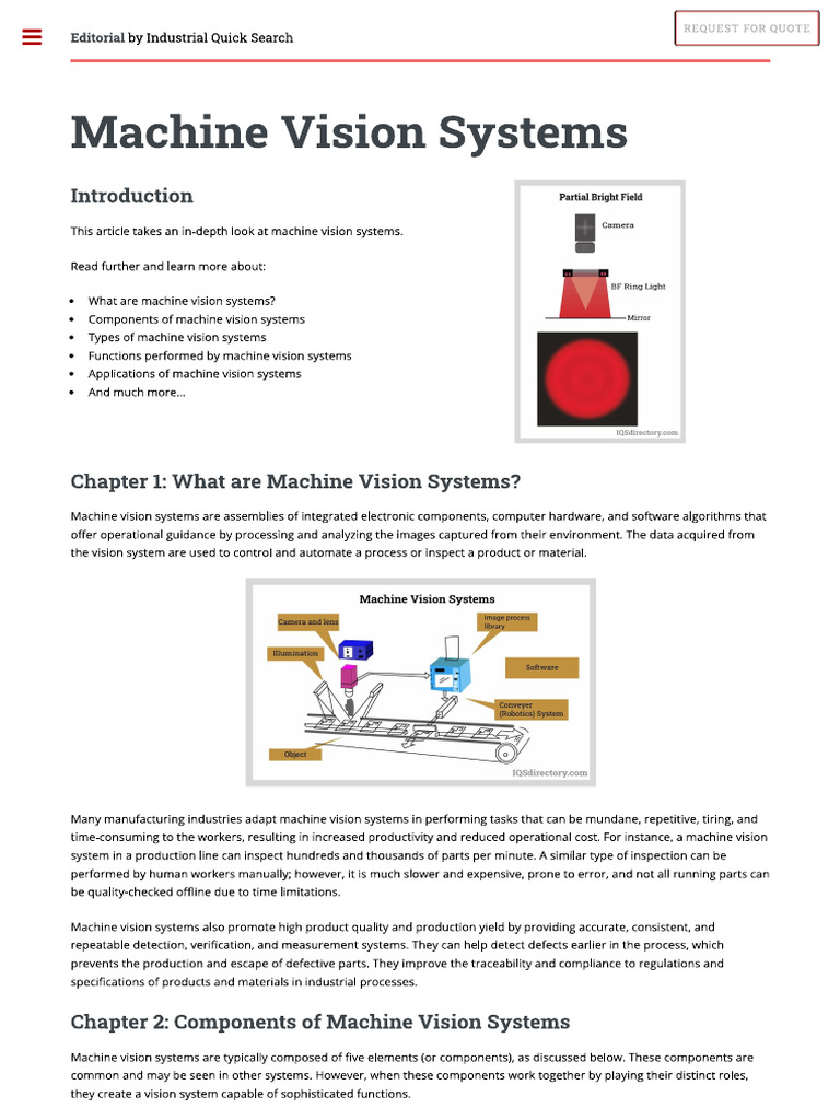 Machine Vision System PDF