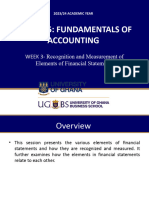 Week 3 (Elements, Recognition, Accounting Equation)