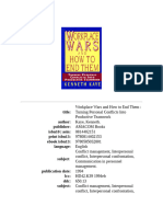 Workplace Wars and How To End Them - Turning Personal Conflicts Into Productive Teamwork - Kenneth Kay