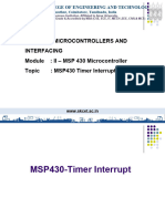 Course: Microcontrollers and Interfacing Module: II - MSP 430 Microcontroller Topic: MSP430 Timer Interrupt
