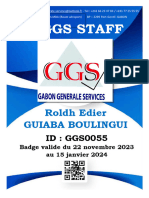 Ggs Staff: Roldh Edier Guiaba Boulingui
