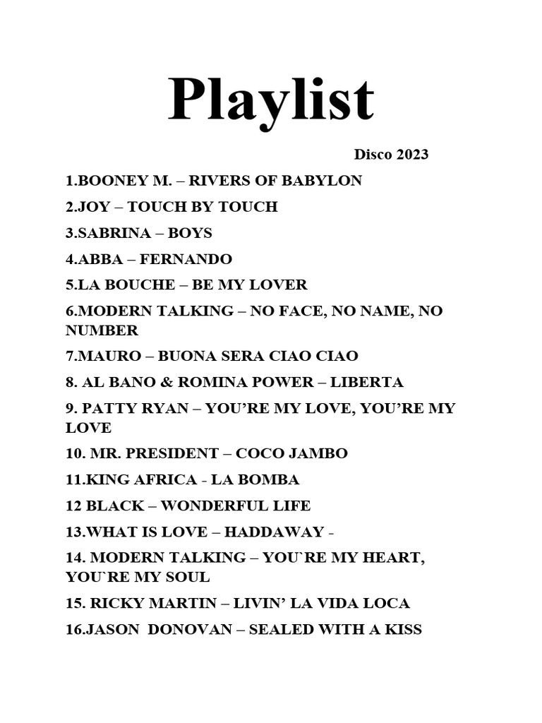 Playlist 2023 Pdf Art Poetry