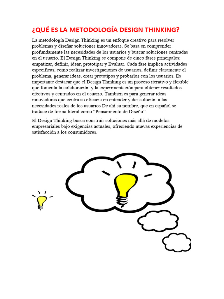 Qué Es La Metodología Design Thinking | PDF | El pensamiento de diseño ...