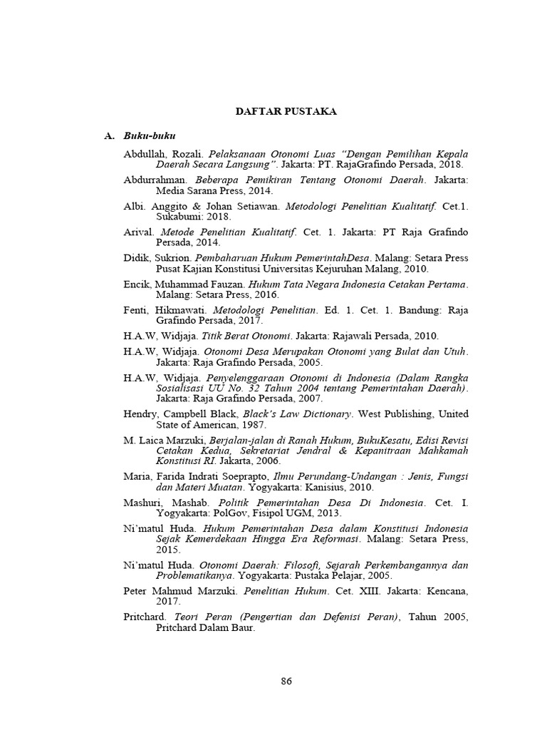 Daftar Pustaka Hukum dan Otonomi Desa | PDF | Ilmu Sosial