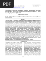 Assessment of Maternal Knowledge, Attitudes, and Practices Regarding Breastfeeding at Kampala International Teaching Hospital A Study Spanning May 2021 To July 2022