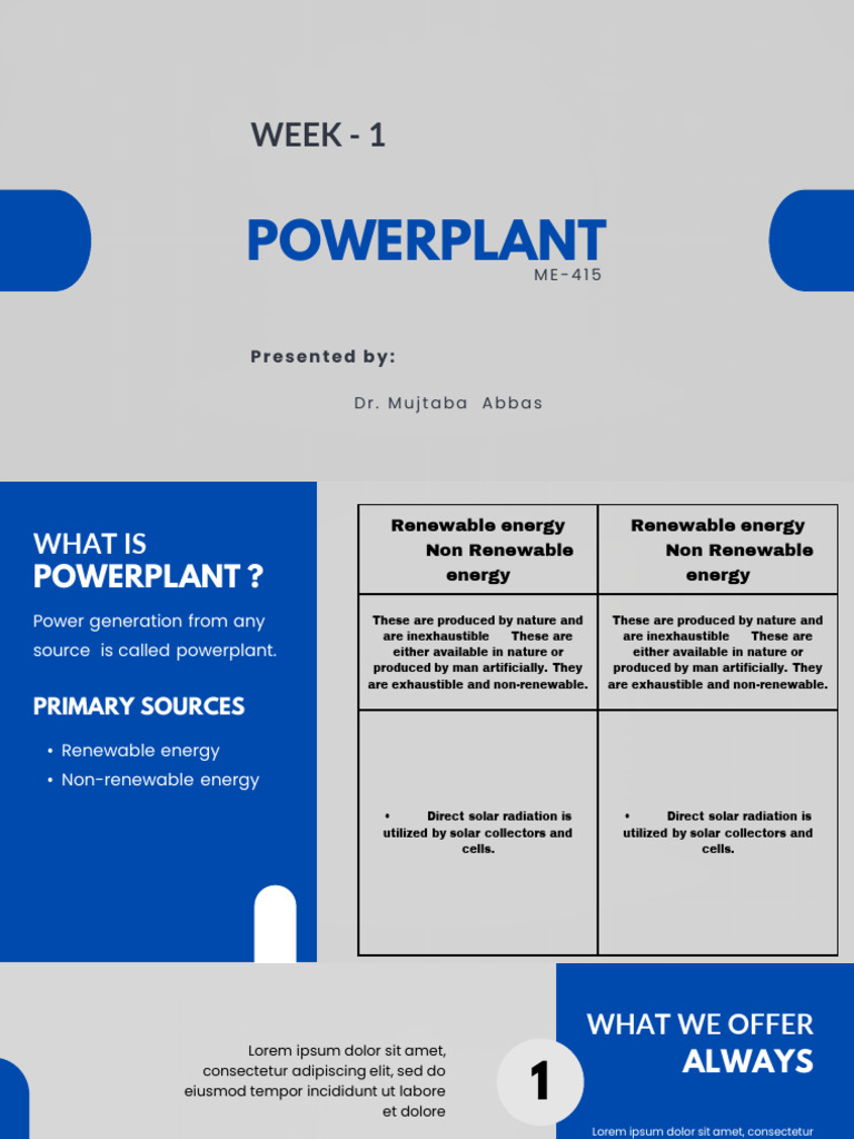 Powerplant Lecture 1 | PDF | Sustainable Technologies | Energy Conversion