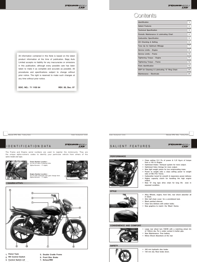 Dis-135-Training Notes | PDF | Carburetor | Throttle