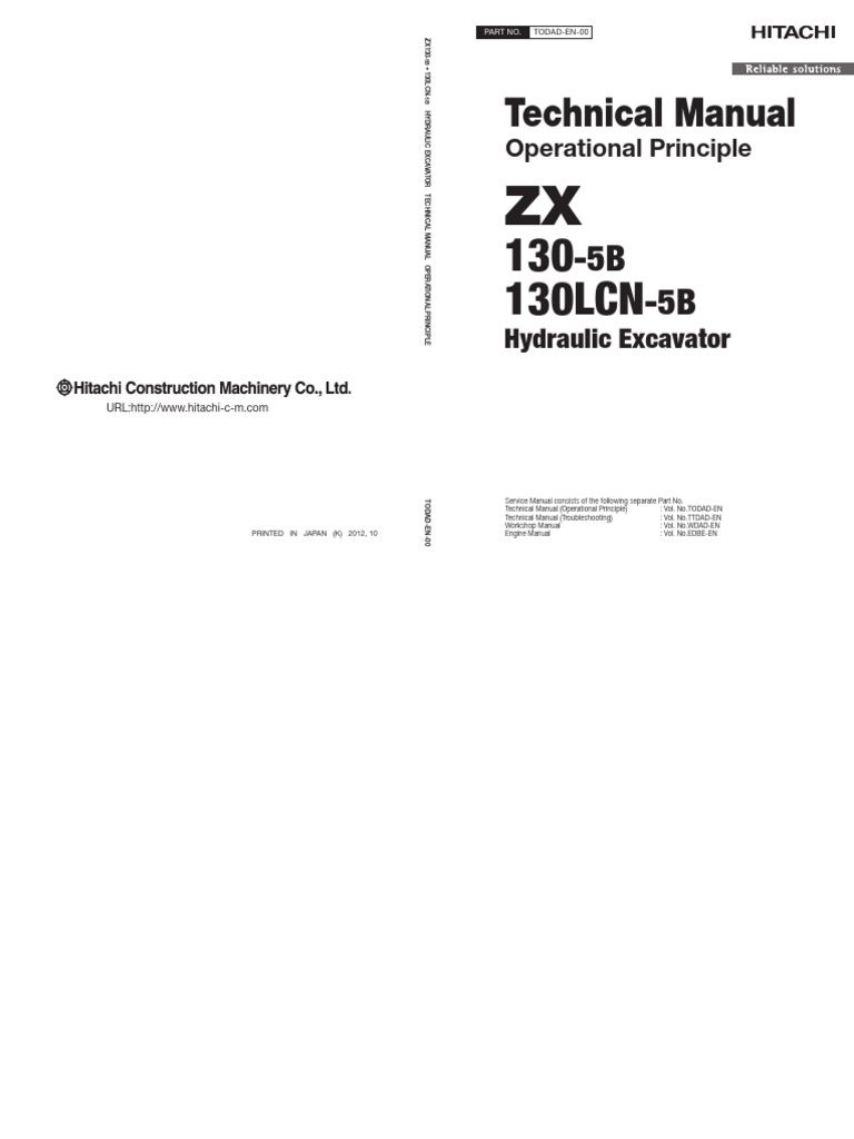 Hitachi ZX130-5B, ZX130LCN-5B Technical Manuals 1 | PDF