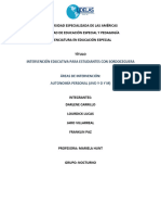 Trabajo Escrito de La Autonomia e Intervencion de Personas Con Sordoceguera