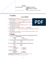 Answered Mid Term Y8 Revision SK9bc